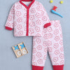 Girls 100% Cotton Floral Jabla & Pyjama Set - Baby Pink