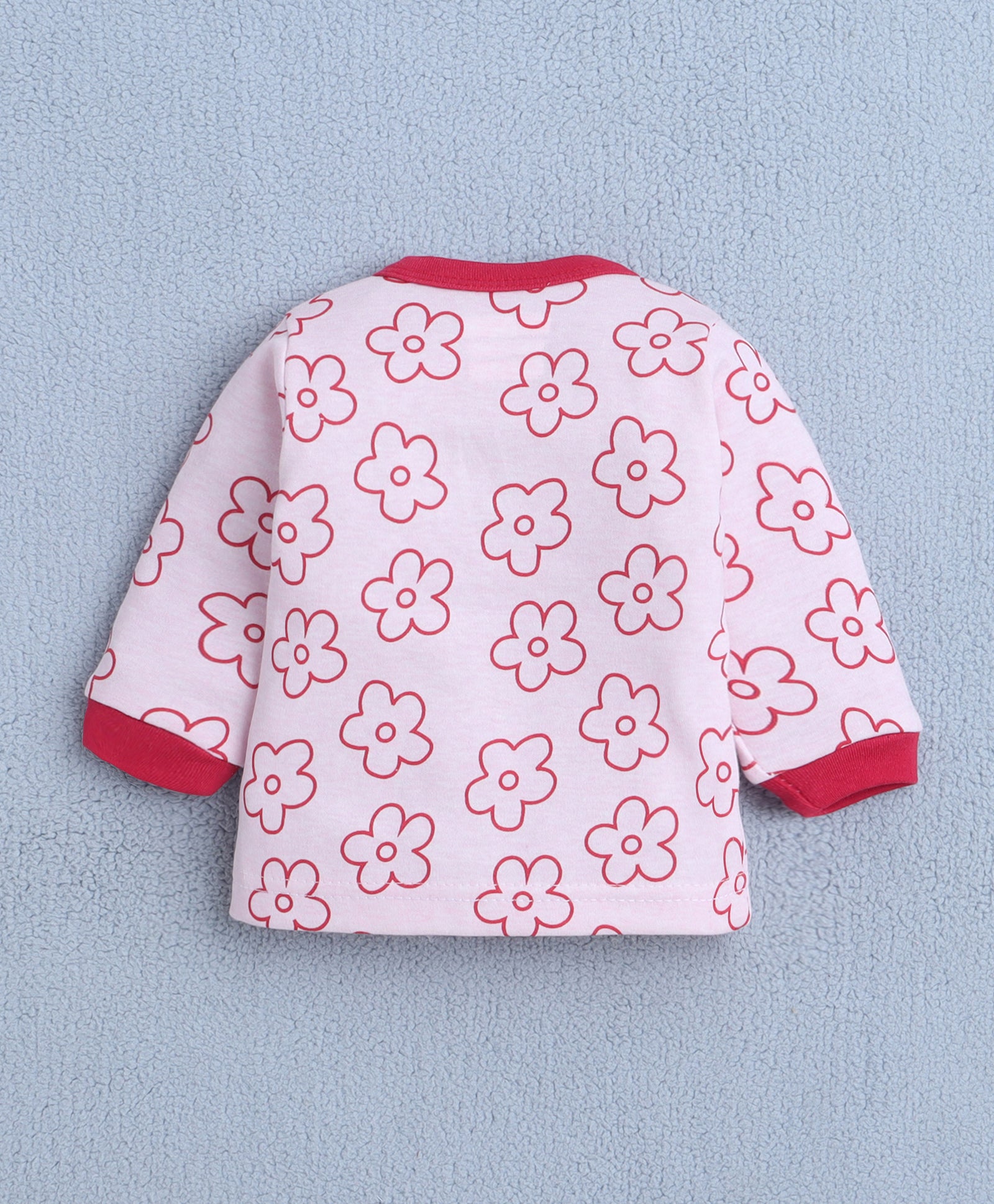 Girls 100% Cotton Floral Jabla & Pyjama Set - Baby Pink