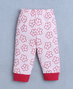 Bumzee Baby Pink Floral Print Jabla & Pyjama Set, Full Sleeves, 100% Cotton (Style Peb10691)