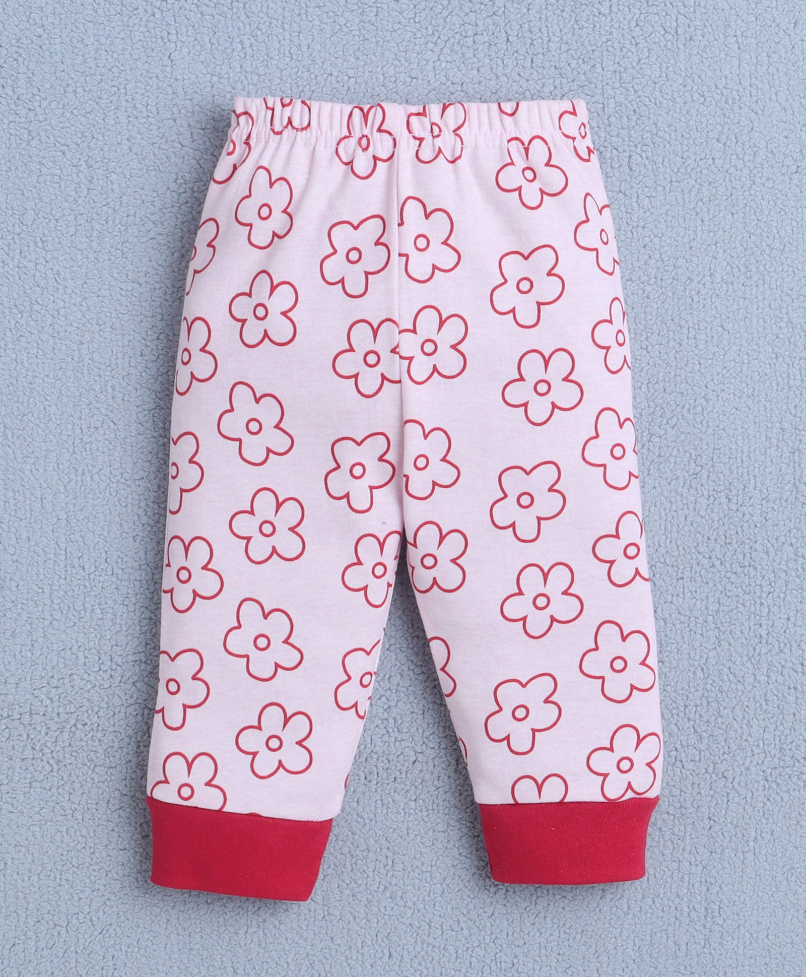 Girls 100% Cotton Floral Jabla & Pyjama Set - Baby Pink