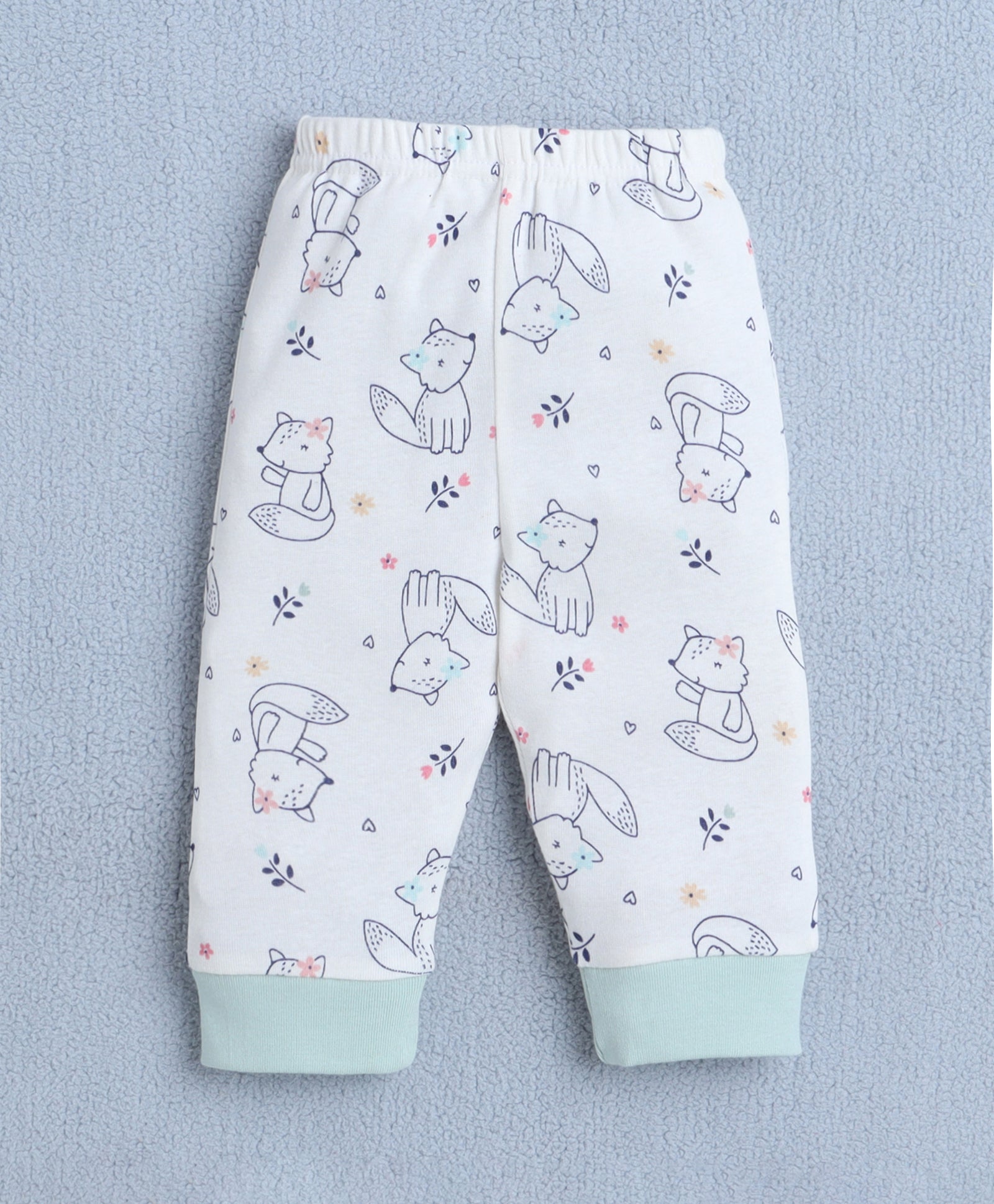 Girls 100% Cotton Animal Jabla & Pyjama Set - Off White