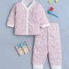 Girls 100% Cotton Floral Jabla & Pyjama Set - Pink