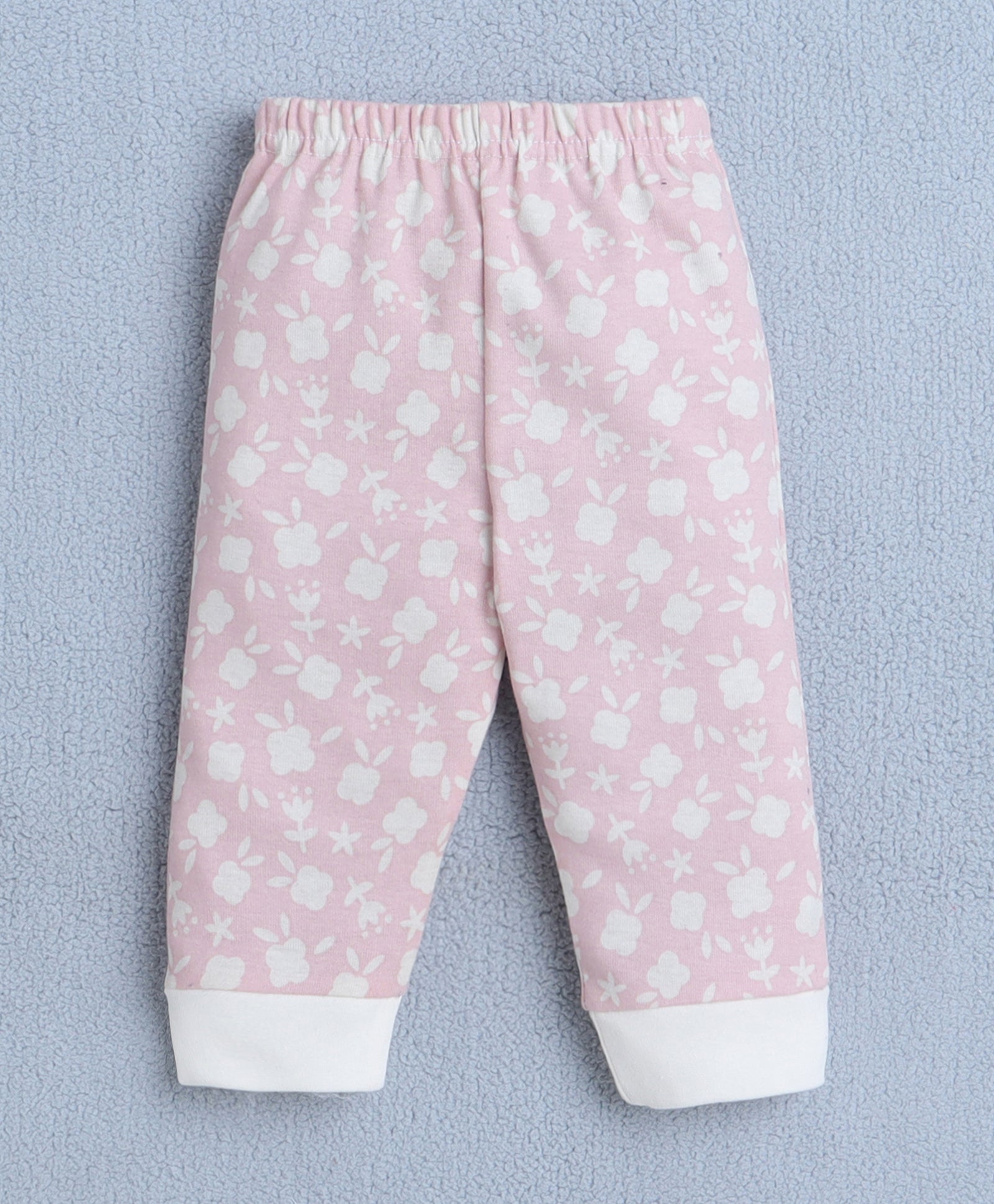 Girls 100% Cotton Floral Jabla & Pyjama Set - Pink