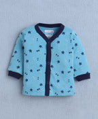 Bumzee Teal Blue Graphic Print Jabla & Pyjama Set, Full Sleeves, 100% Cotton