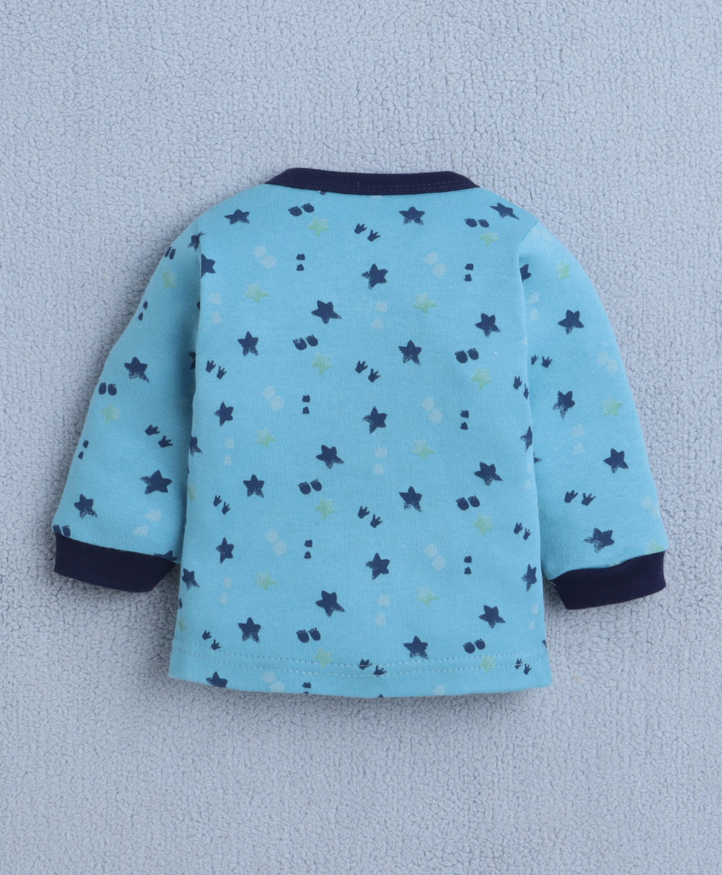 Bumzee Teal Blue Graphic Print Jabla & Pyjama Set, Full Sleeves, 100% Cotton