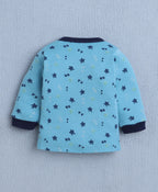 Bumzee Teal Blue Graphic Print Jabla & Pyjama Set, Full Sleeves, 100% Cotton