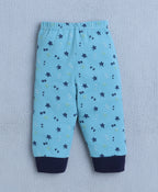 Bumzee Teal Blue Graphic Print Jabla & Pyjama Set, Full Sleeves, 100% Cotton