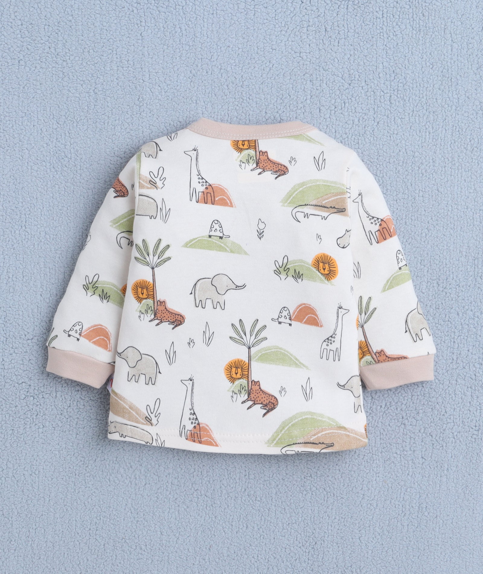 Boys 100% Cotton Animal Jabla & Pyjama Set - Beige