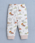 Bumzee Beige Animal Print Jabla & Pyjama Set, Full Sleeves, 100% Cotton (Style Peb10695)