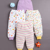 Girls 100% Cotton Animal Pyjamas - Lavender & White
