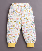 Bumzee Lavender & White Animal Print Pyjamas, Pack of 4, 100% Cotton