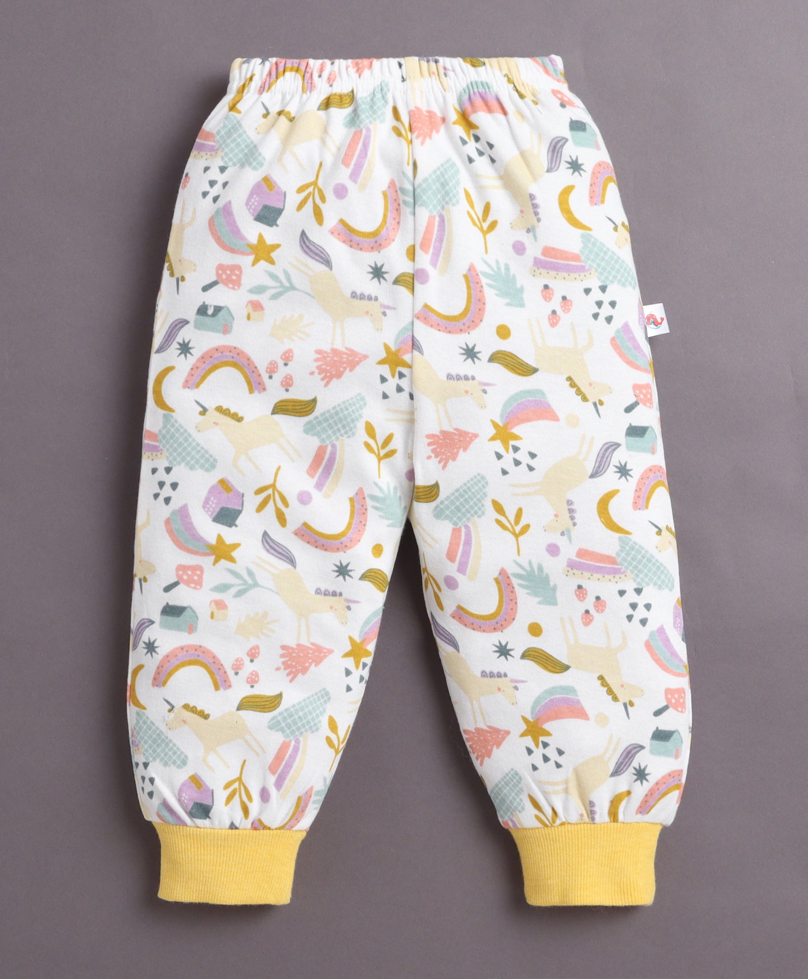 Girls 100% Cotton Animal Pyjamas - Lavender & White