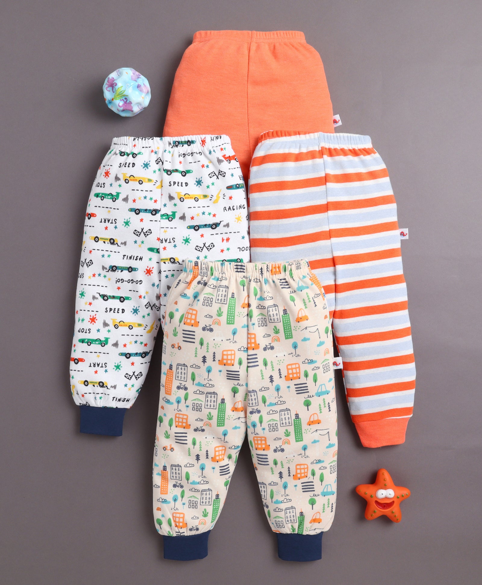 Boys 100% Cotton Graphic Pyjamas - Orange & White