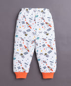 Bumzee Navy & White Animal Print Pyjamas, Pack of 4, 100% Cotton