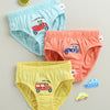 Boys 100% Cotton Solid Briefs - Sky Blue & Yellow