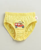 Bumzee Sky Blue & Yellow Briefs, Pack of 3, 100% Cotton