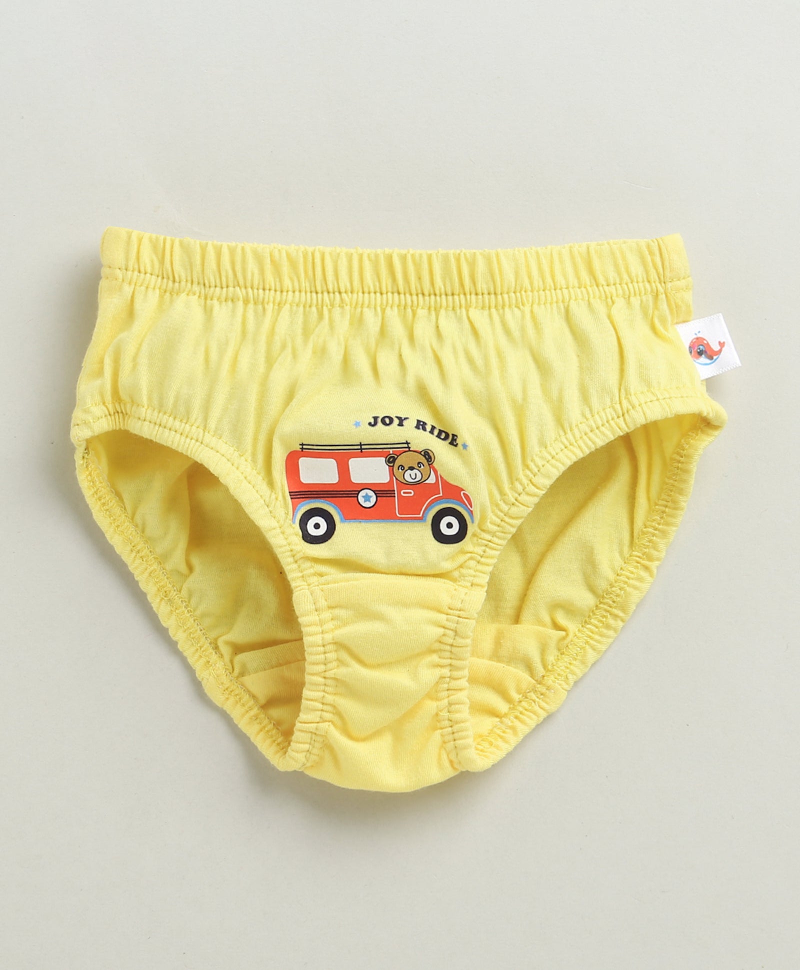 Boys 100% Cotton Solid Briefs - Sky Blue & Yellow