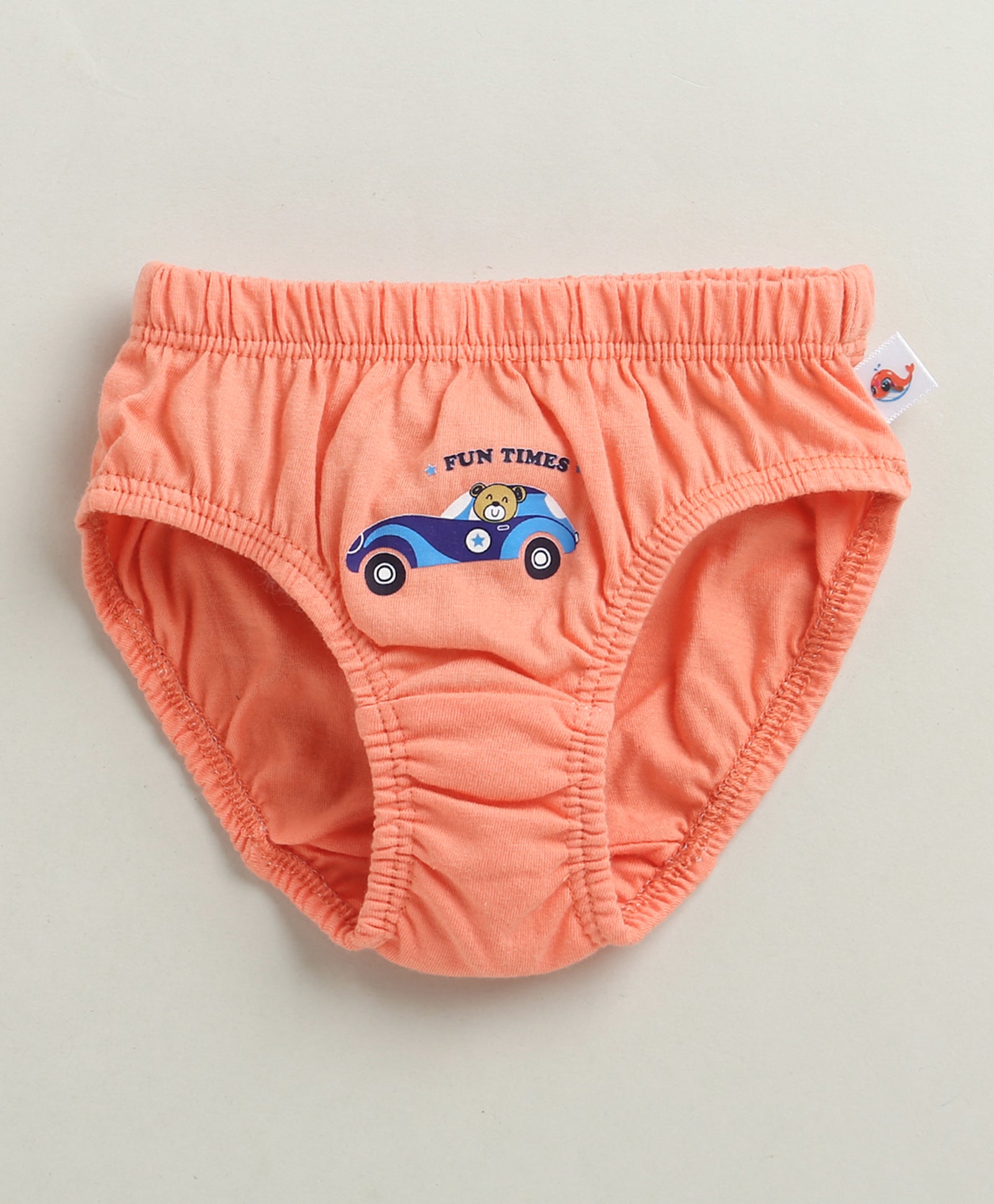 Boys 100% Cotton Solid Briefs - Sky Blue & Yellow