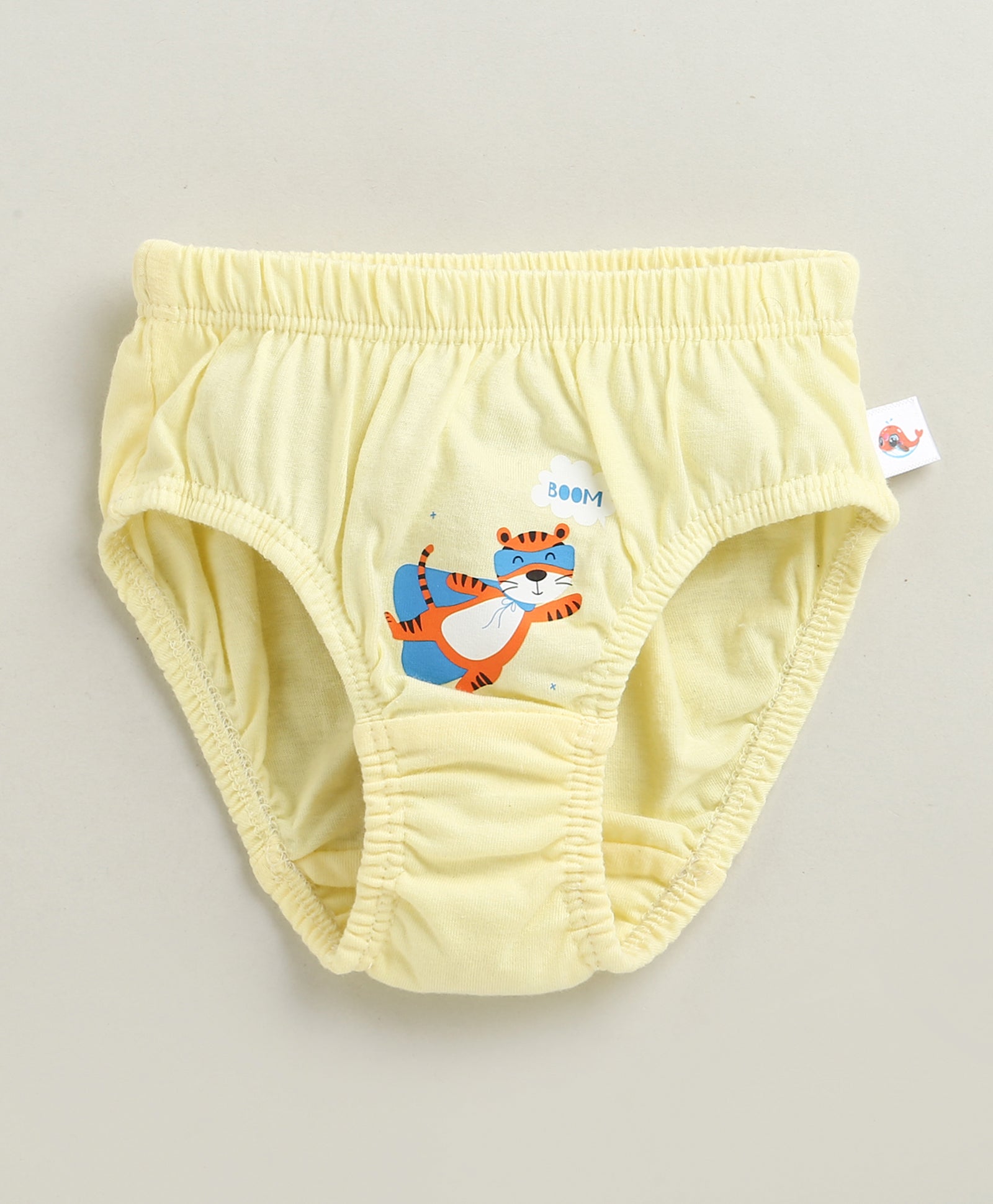 Boys 100% Cotton Solid Briefs - Yellow & Peach