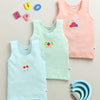Girls 100% Cotton Solid Slip - Peach & Mint Green