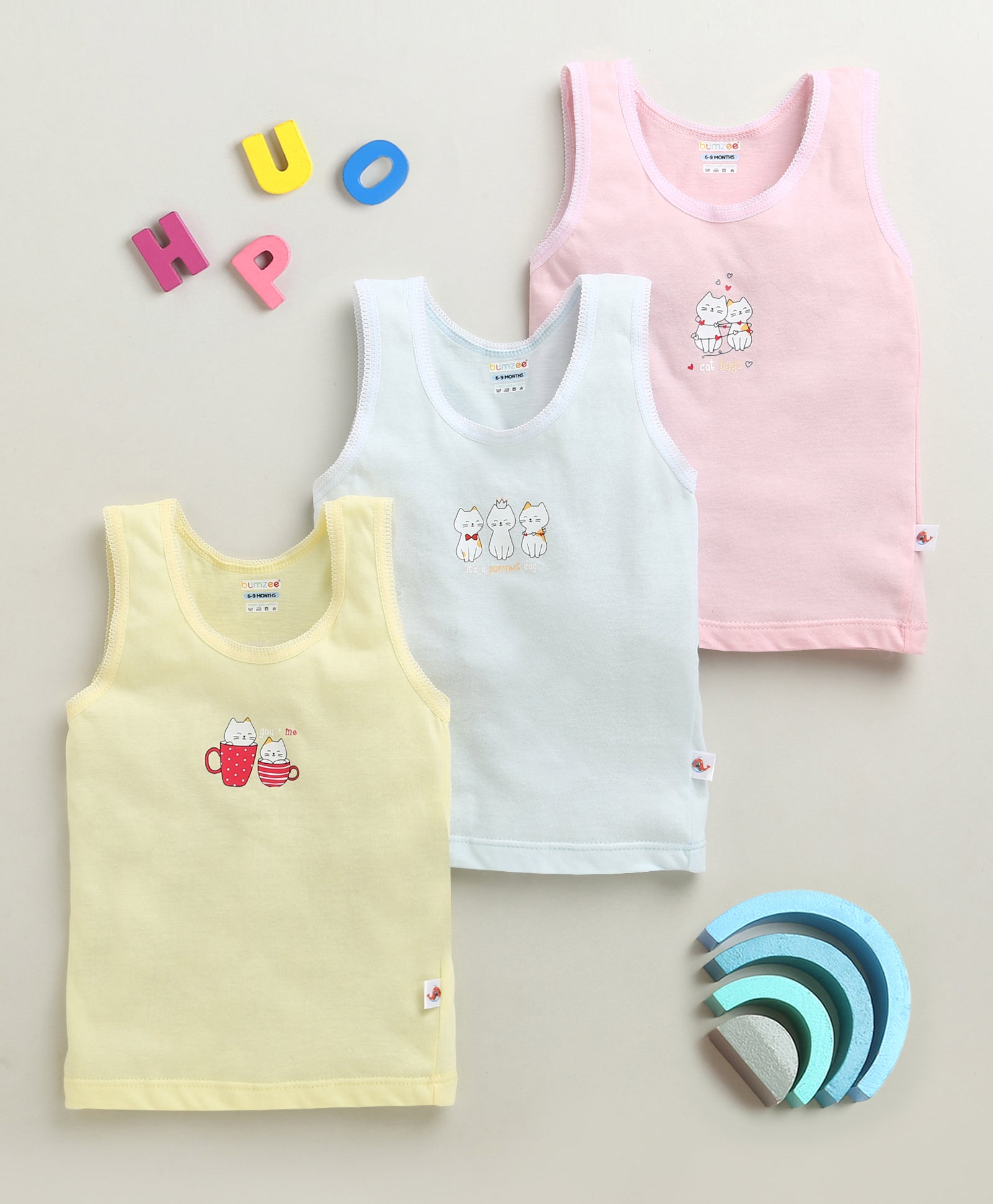 Girls 100% Cotton Solid Slip - Pink & Yellow