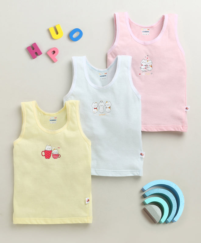 Girls 100% Cotton Solid Slip - Pink & Yellow