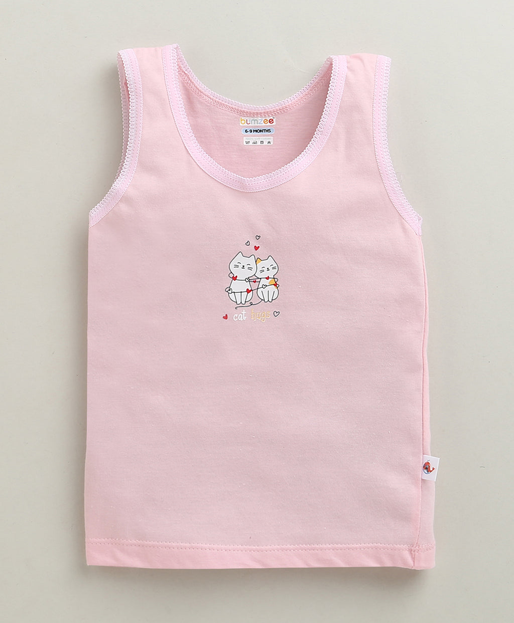 Bumzee Pink & Yellow Slip, Pack of 3, Sleeveless, 100% Cotton