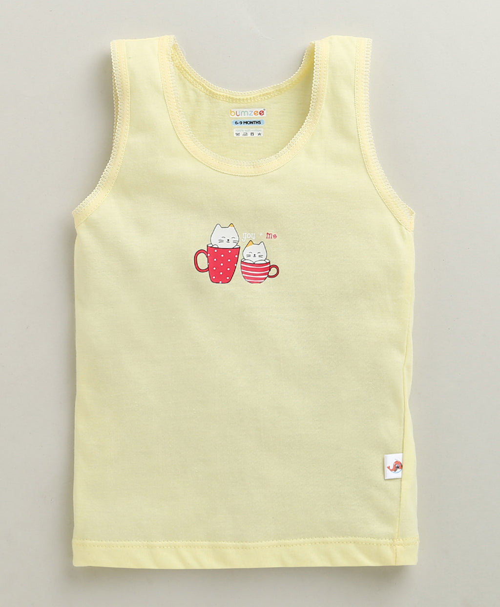 Bumzee Pink & Yellow Slip, Pack of 3, Sleeveless, 100% Cotton
