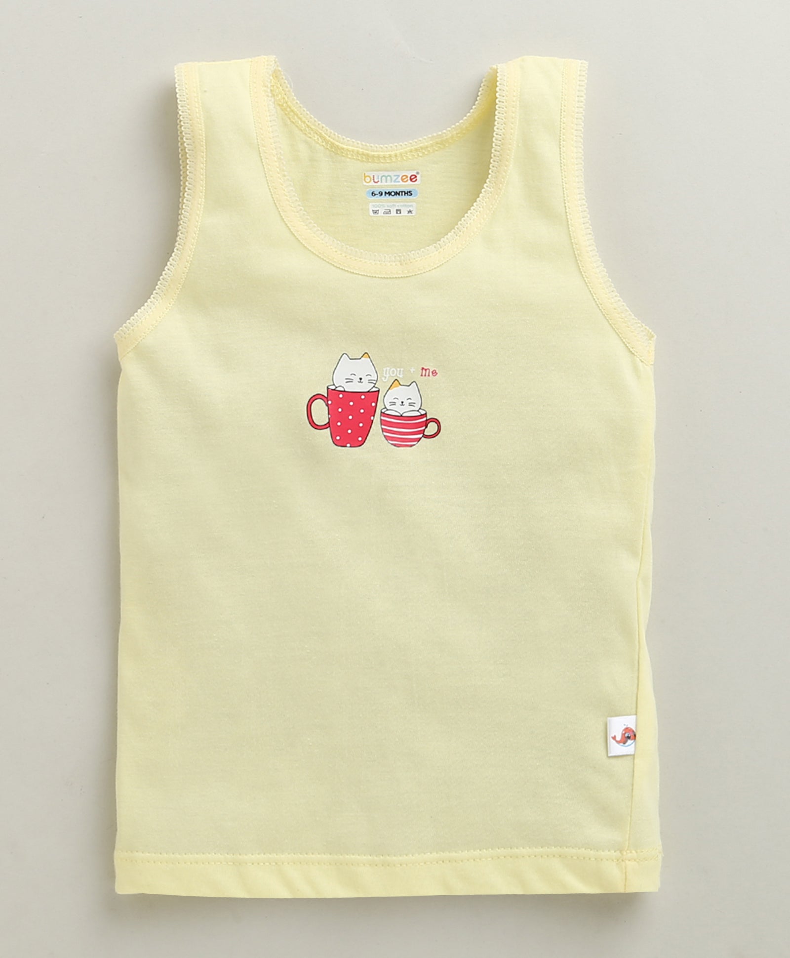 Girls 100% Cotton Solid Slip - Pink & Yellow