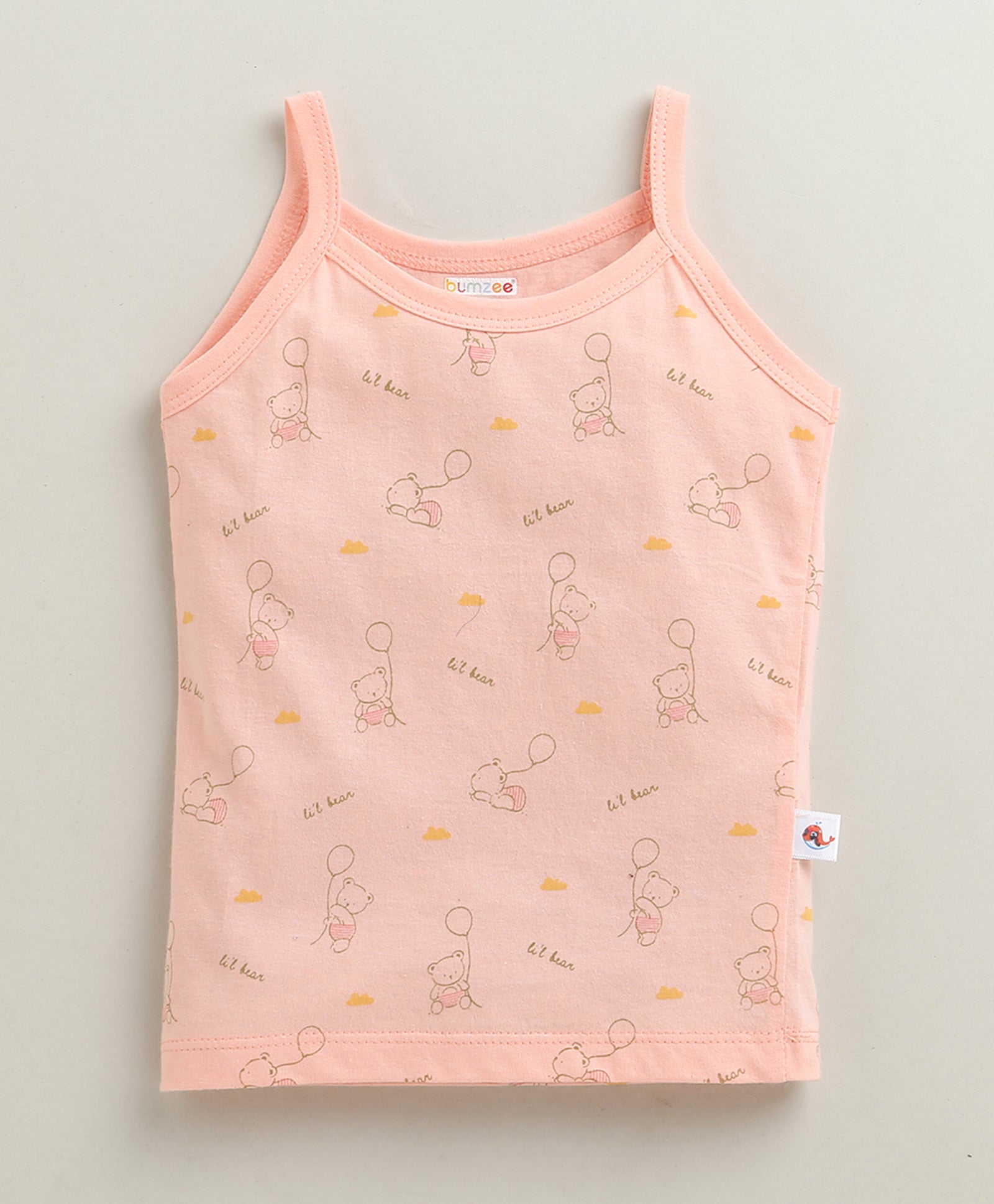 Girls 100% Cotton Animal Slip - Peach & Mint Green