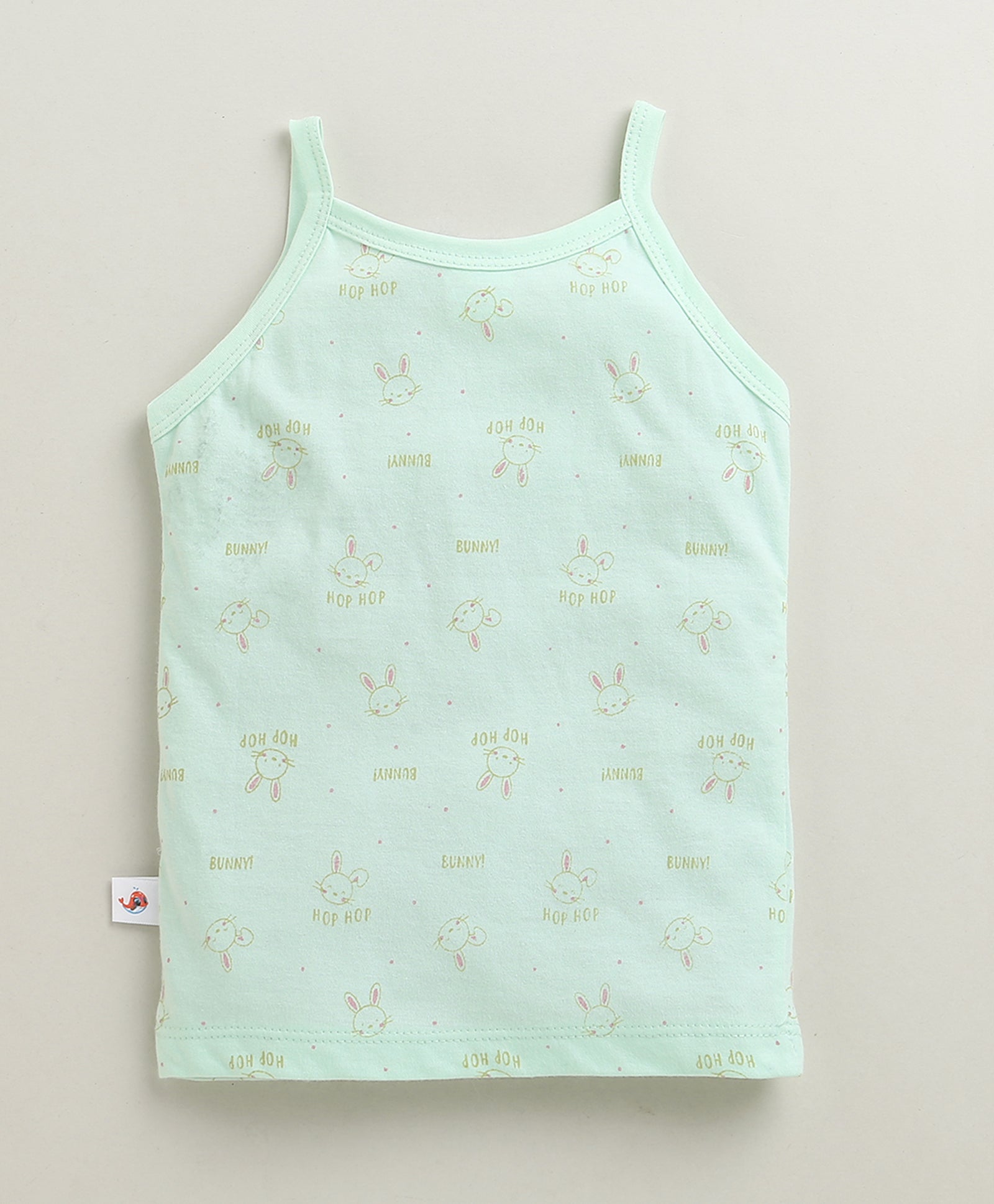 Girls 100% Cotton Animal Slip - Peach & Mint Green