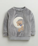 Bumzee Grey Embroidered Winter Set, Full Sleeves