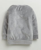 Bumzee Grey Embroidered Winter Set, Full Sleeves