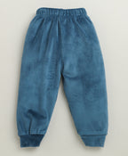 Bumzee Teal Blue Embroidered Winter Set, Full Sleeves