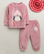 Bumzee Onian Pink Embroidered Winter Set, Full Sleeves