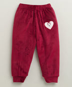 Bumzee Maroon Embroidered Winter Set, Full Sleeves