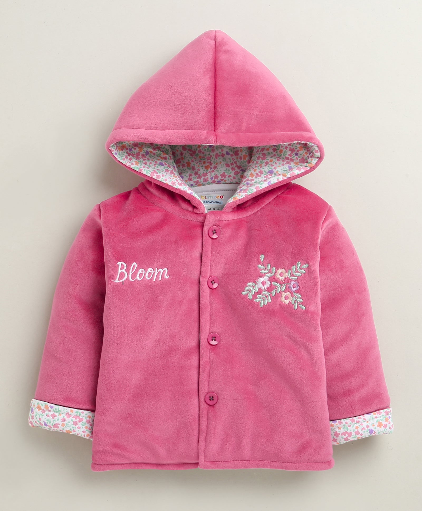 Pink & White Girls Full Sleeves Cotton Blend Winter Wear Set
