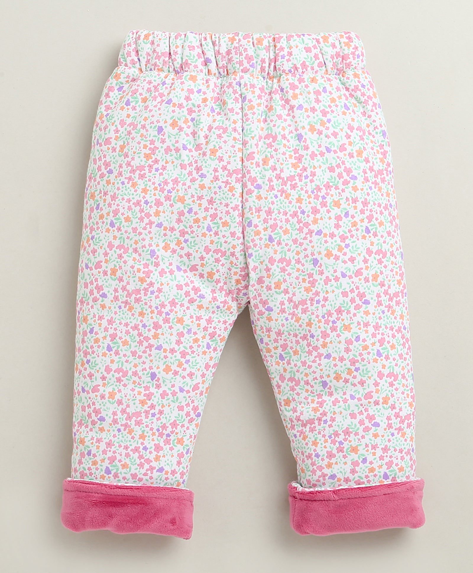 Pink & White Girls Full Sleeves Cotton Blend Winter Wear Set