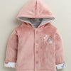 Peach & White Girls Full Sleeves Cotton Blend Winter Wear Set