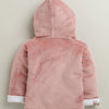 Peach & White Girls Full Sleeves Cotton Blend Winter Wear Set