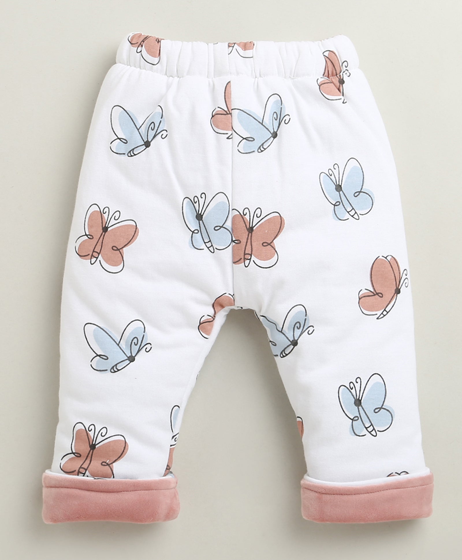 Peach & White Girls Full Sleeves Cotton Blend Winter Wear Set