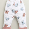 Peach & White Girls Full Sleeves Cotton Blend Winter Wear Set