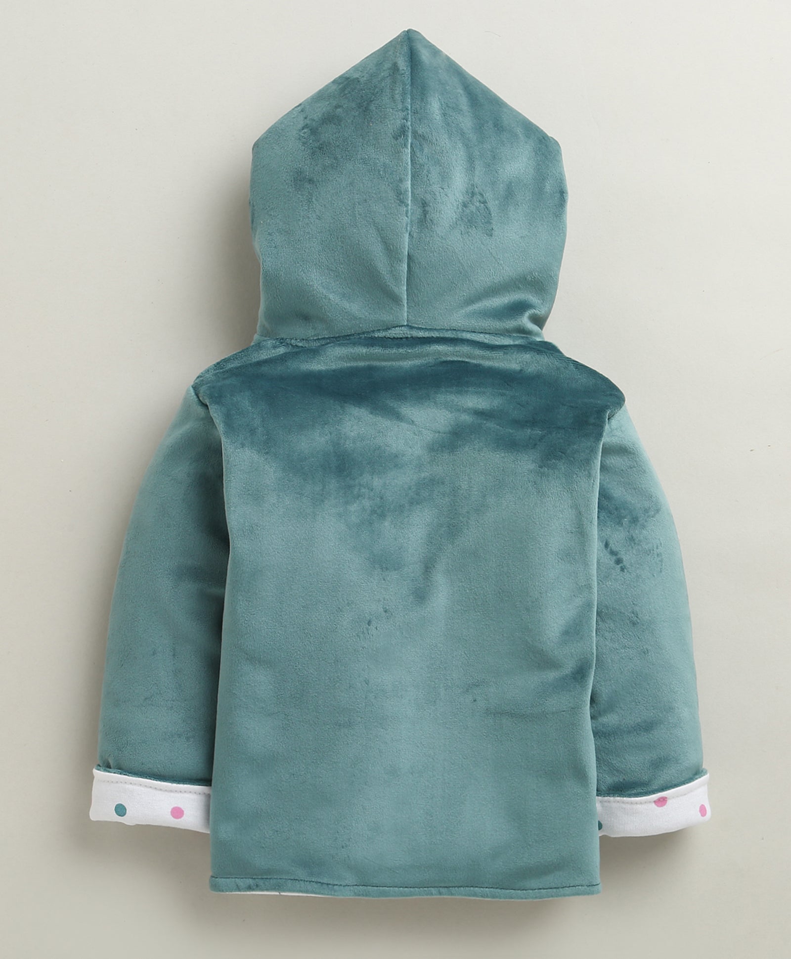 Teal & White Girls Full Sleeves Cotton Blend Winter Wear Set