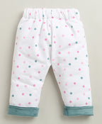 Bumzee Teal & White Embroidered Winter Set, Full Sleeves, Cotton Blend