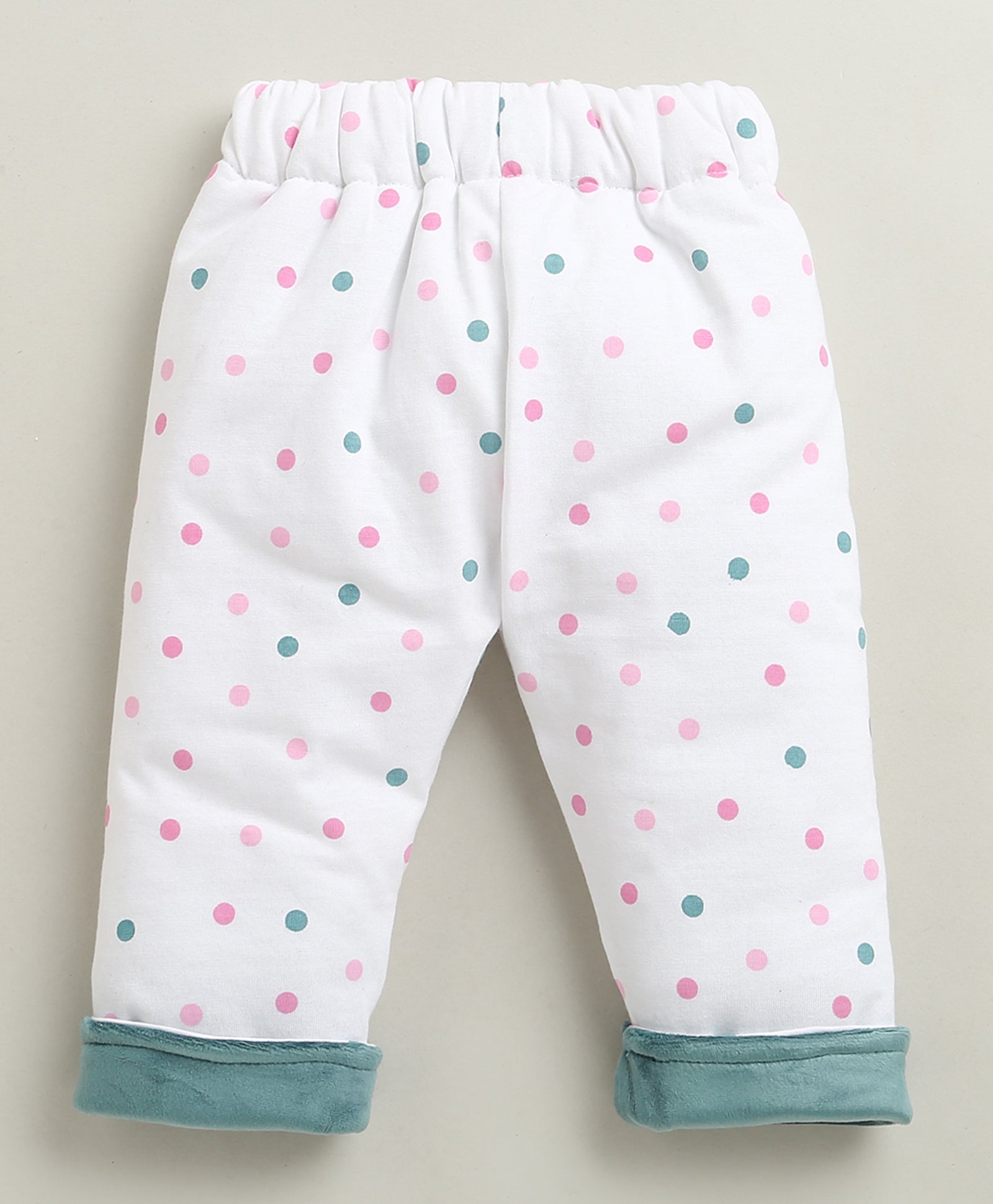 Teal & White Girls Full Sleeves Cotton Blend Winter Wear Set