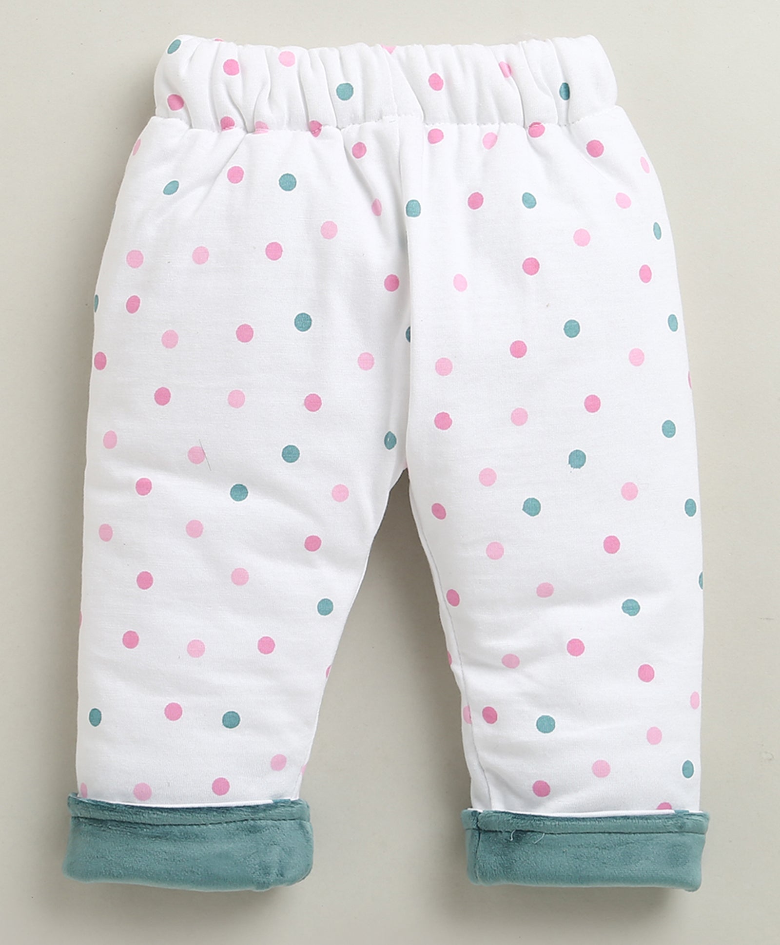 Teal & White Girls Full Sleeves Cotton Blend Winter Wear Set