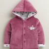 Mauve & White Girls Full Sleeves Cotton Blend Winter Wear Set