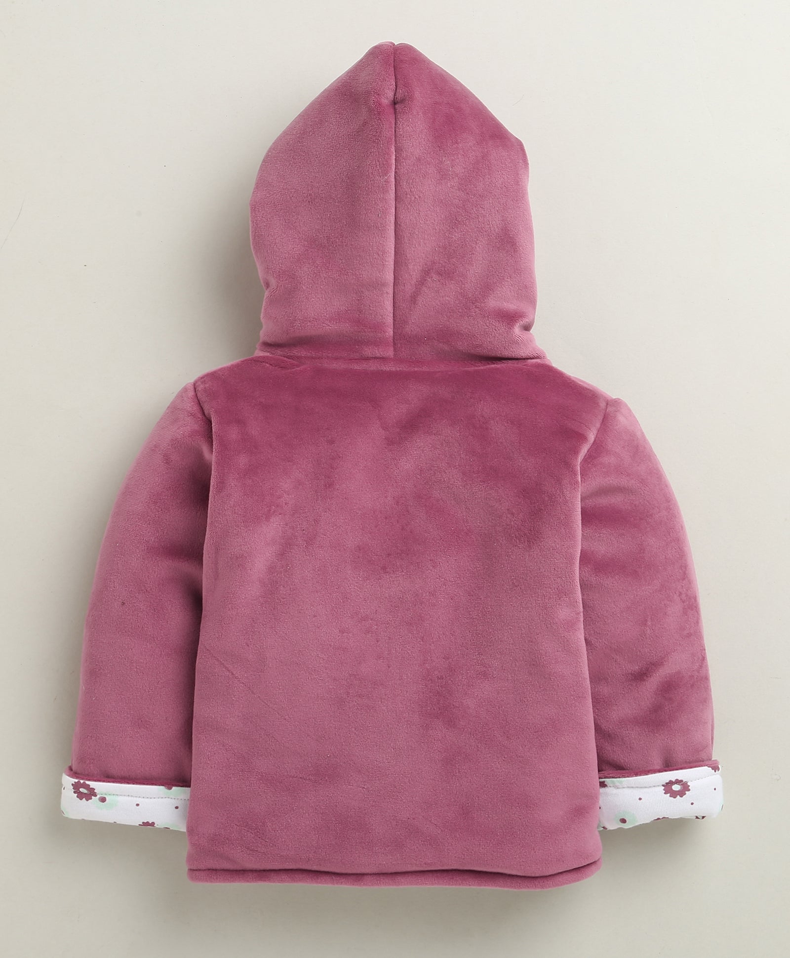 Mauve & White Girls Full Sleeves Cotton Blend Winter Wear Set