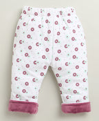 Bumzee Mauve & White Embroidered Winter Set, Full Sleeves, Cotton Blend