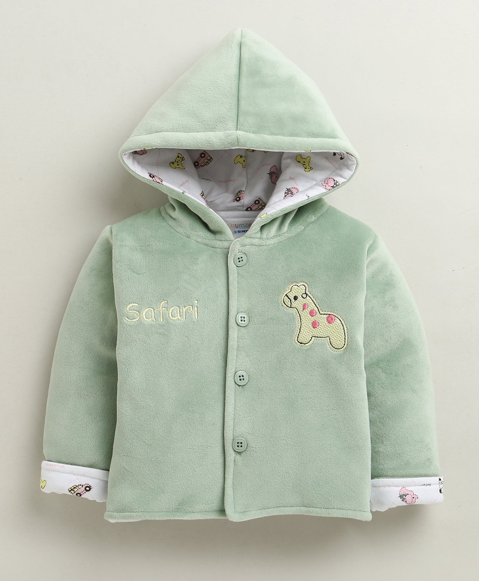 Green & White Boys Full Sleeves Cotton Blend Winter Wear Set